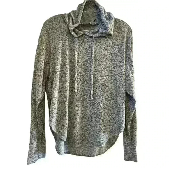 Athleta Women's Heather Gray Cutout Racerback Hoodie Sweatshirt Size M - Picture 1 of 12